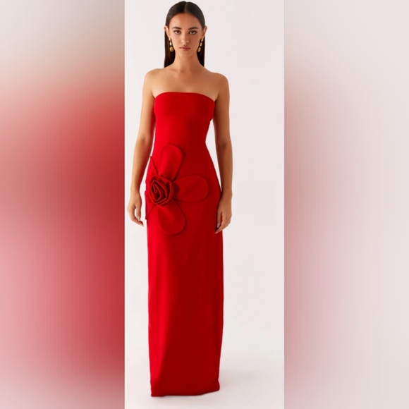 Peppermayo Dresses & Skirts - NWT Peppermayo Hilton Strapless Maxi Dress Size XL 10 Red Flower